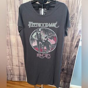 Fleetwood Gray Rumors Tshirt Dress | Side Slits | Boho Flowy Midi Maxi Plus Size